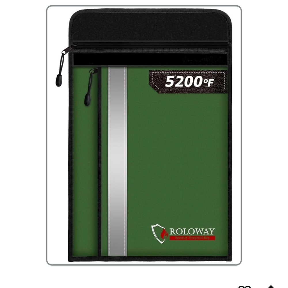 ROLOWAY Fireproof Document Bag Folder